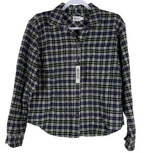 Alpine Design Womens Midweight Flannel Shirt Navy Plaid Size Small ADW24300